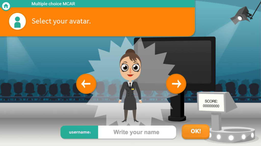 Select your avatar to play "E-learning".